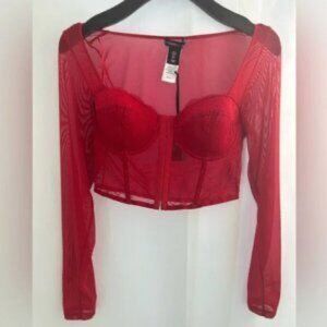 Sincerely Jules Red Corset Crop Top